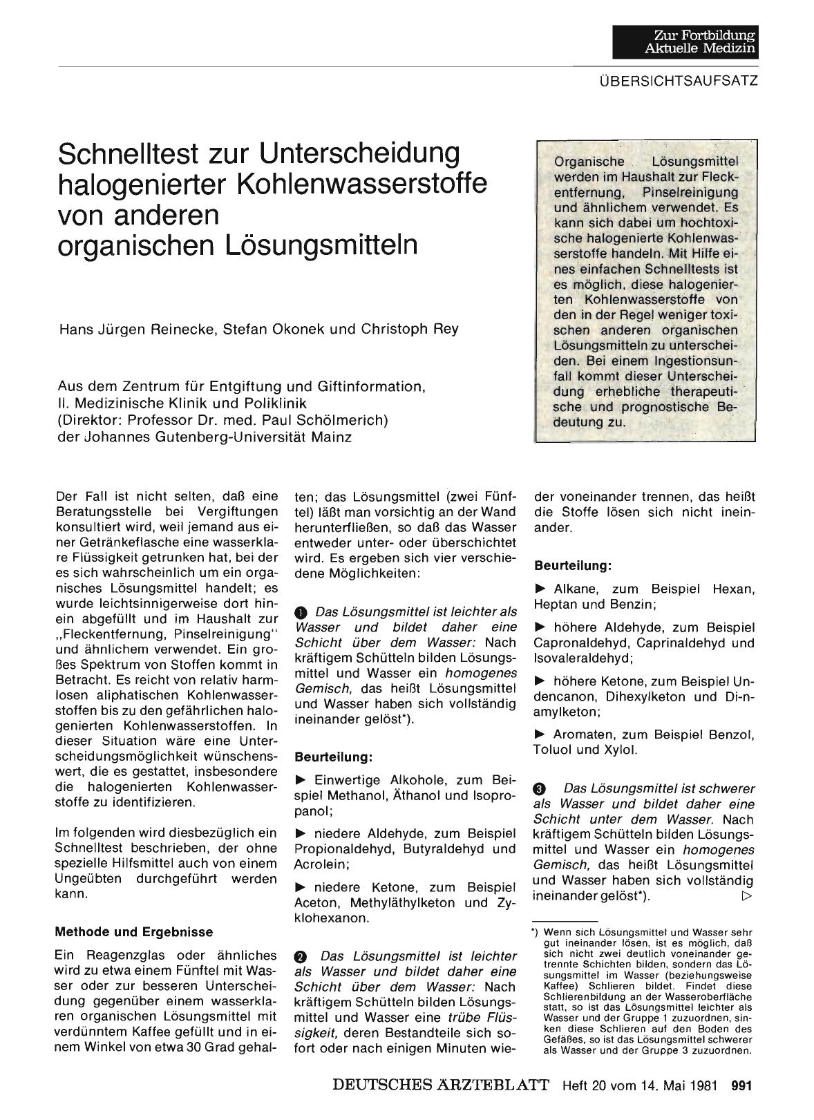 Vorschauseite 1: Schnelltest zur Unterscheidung halogenierter Kohlenwasserstoffe von anderen organischen Lösungsmitteln