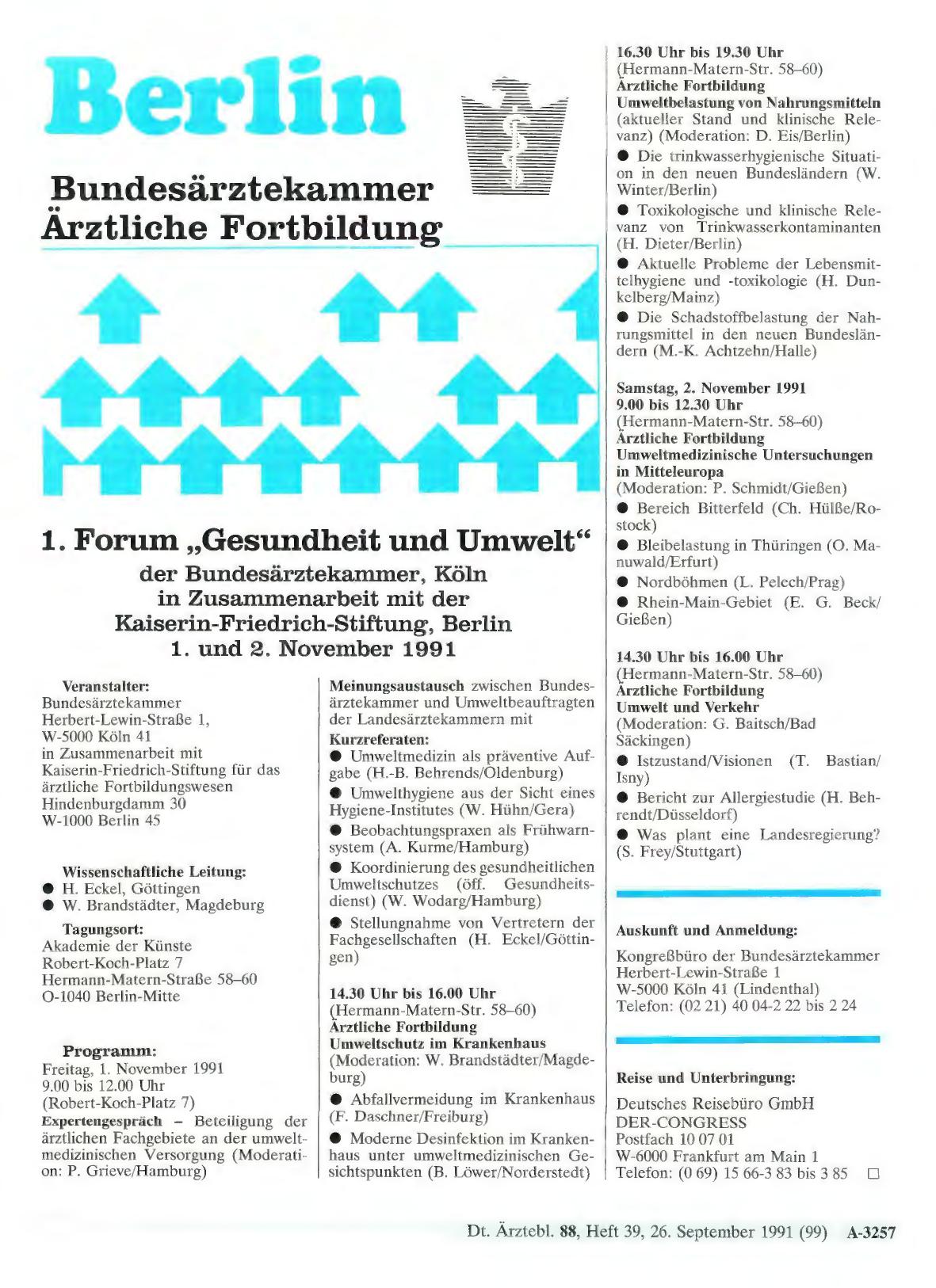 Vorschauseite 1: 1. Forum „Gesundheit und Umwelt“