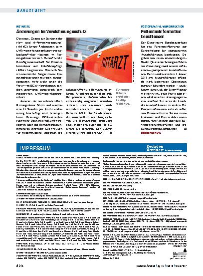 Vorschauseite 1: Notärzte: Änderungen im Versicherungsschutz