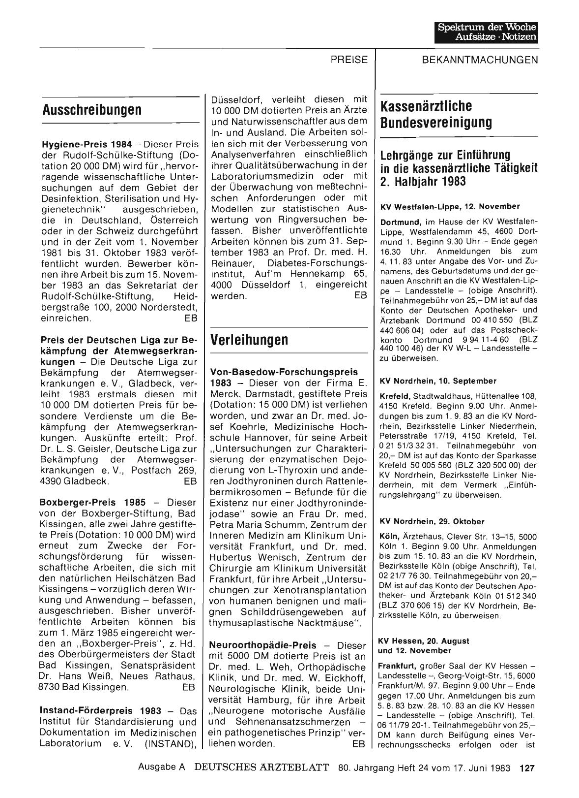 Vorschauseite 1: Verleihungen