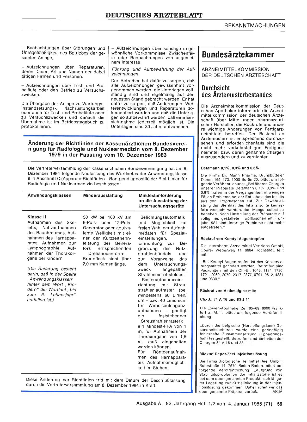 Vorschauseite 1: Durchsicht des Ärztemusterbestandes