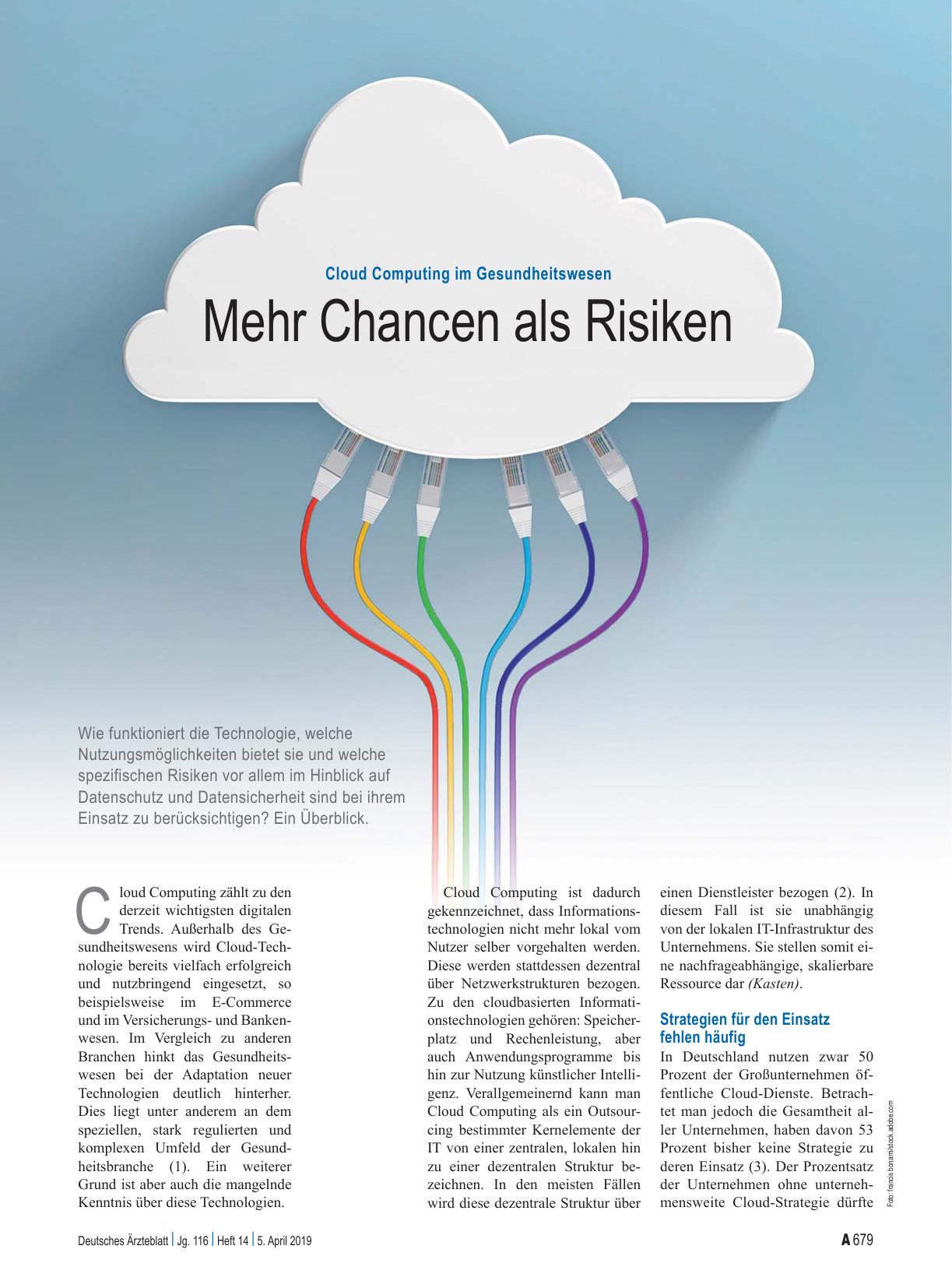 Vorschauseite 1: Cloud Computing im Gesundheitswesen: Mehr Chancen als Risiken