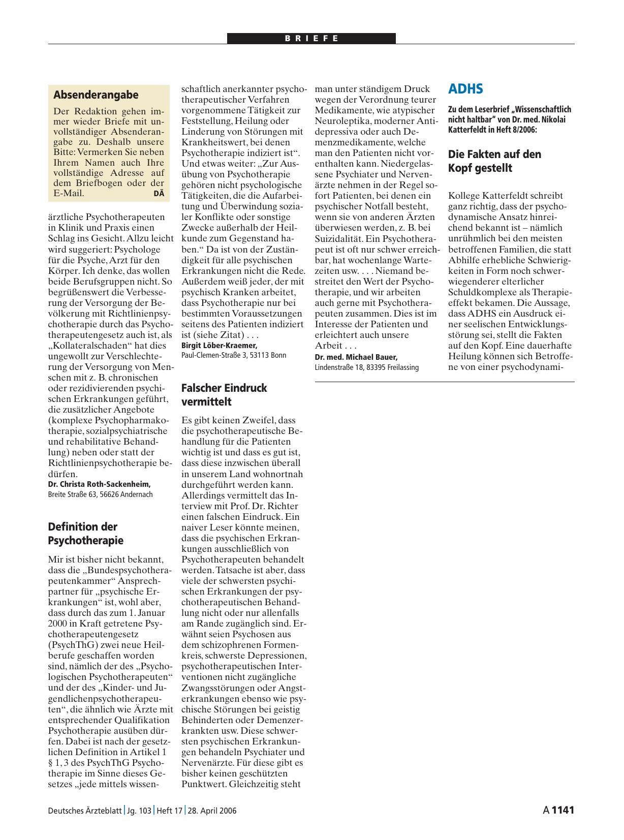 Vorschauseite 1: Absenderangabe