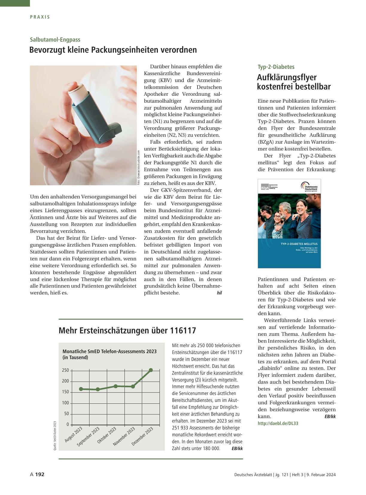Vorschauseite 1: Mehr Ersteinschätzungen über 116117