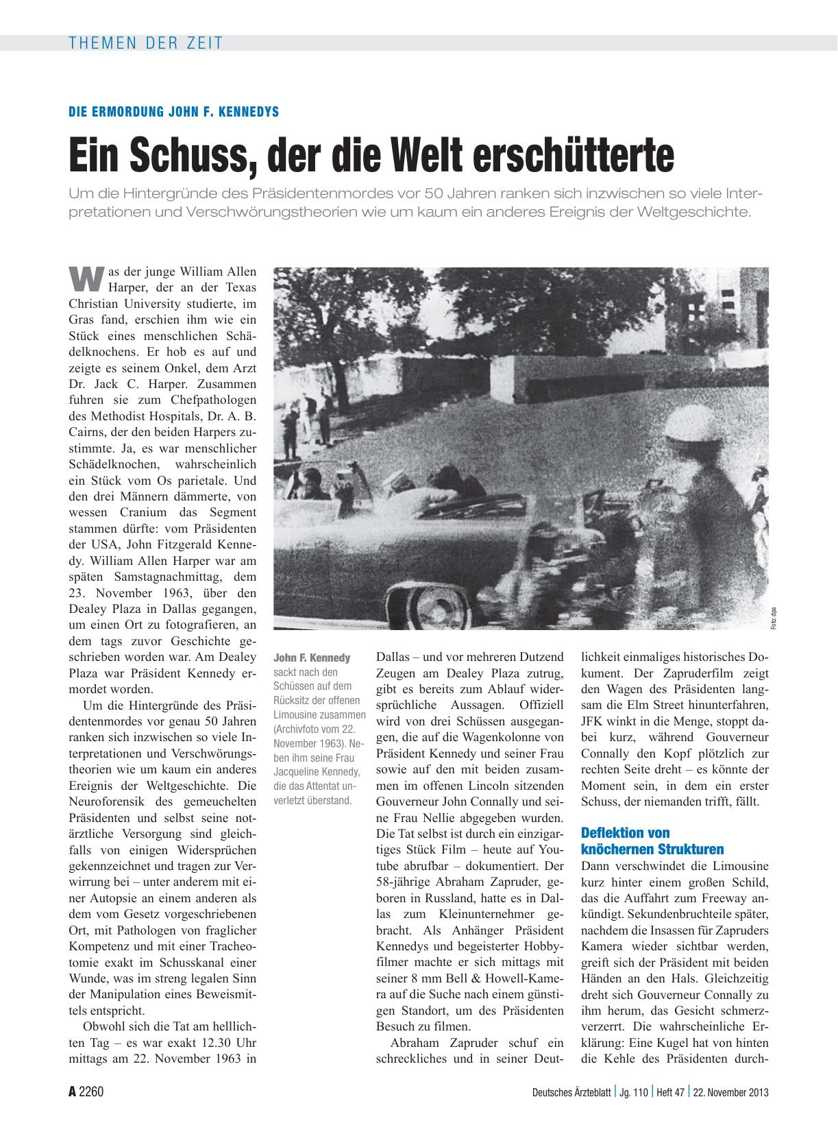 Vorschauseite 1: Die Ermordung John F. Kennedys: Ein Schuss, der die Welt erschütterte