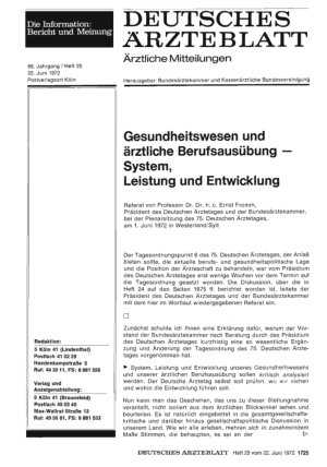 Vorschauseite 1: Gesundheitswesen und ärztliche Berufsausübung - System, Leistung und Entwicklung