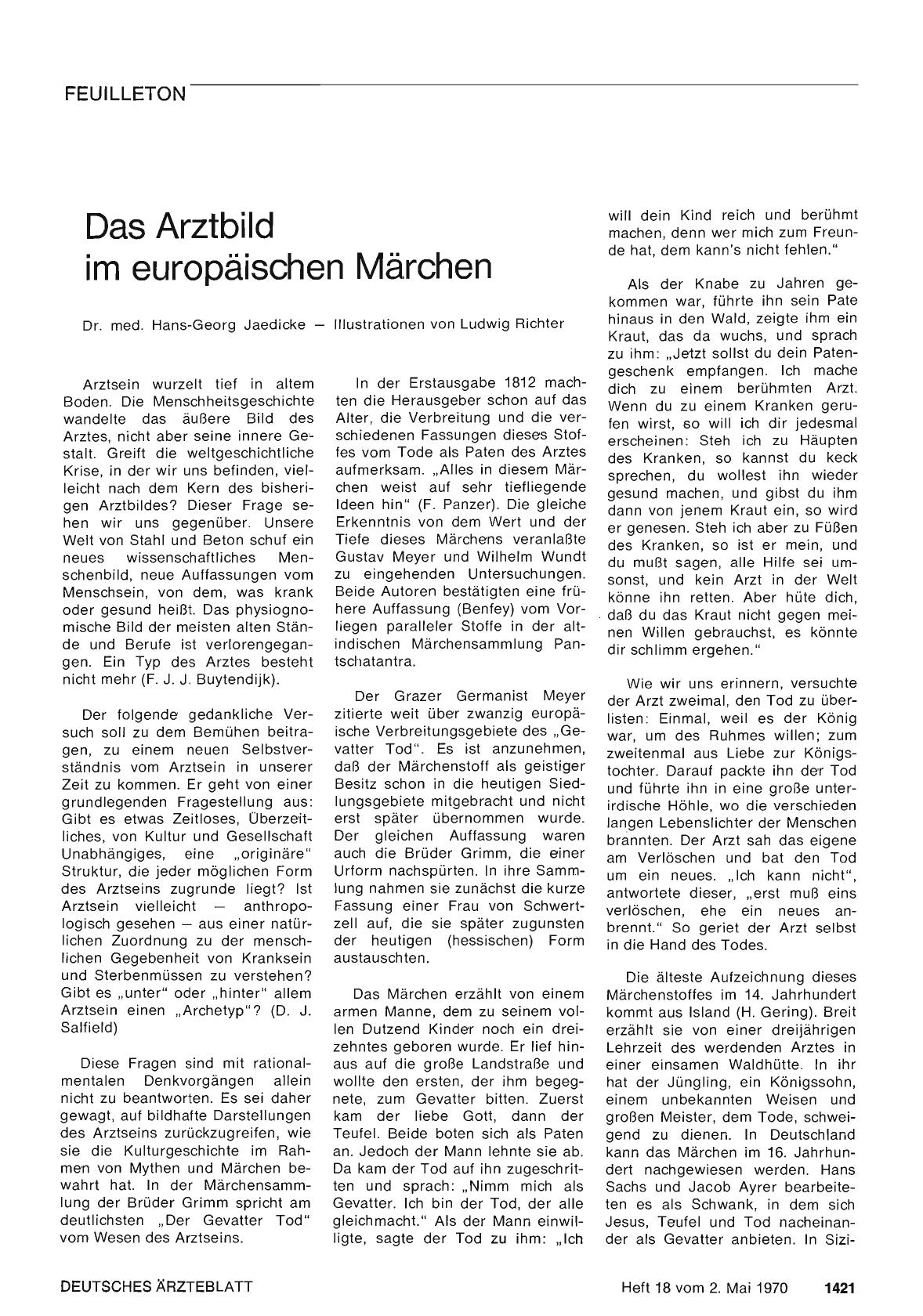 Vorschauseite 1: Das Arztbild im europäischen Märchen