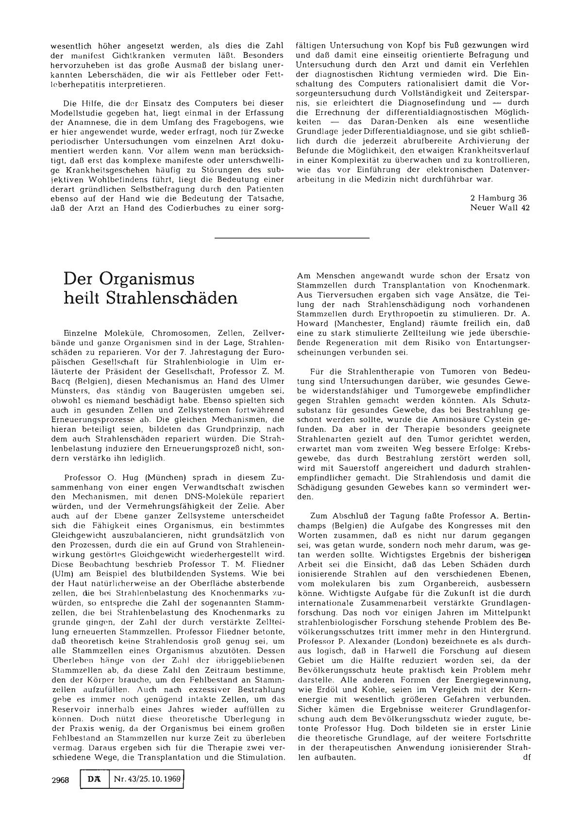Vorschauseite 1: Der Organismus heilt Strahlenschäden