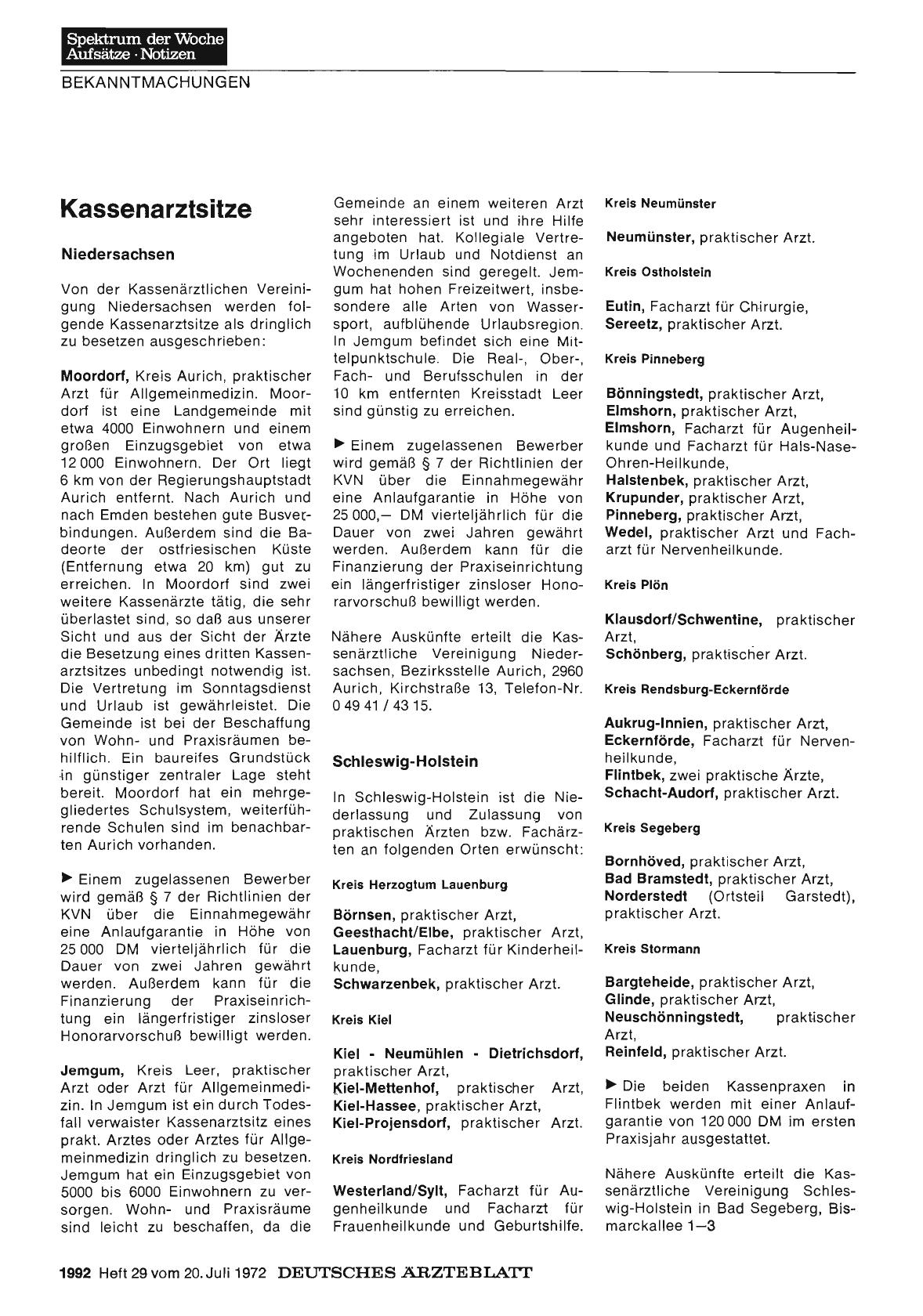 Vorschauseite 1: Kassenarztsitze