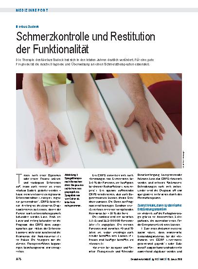 Vorschauseite 1: Morbus Sudeck: Schmerzkontrolle und Restitution der Funktionalität