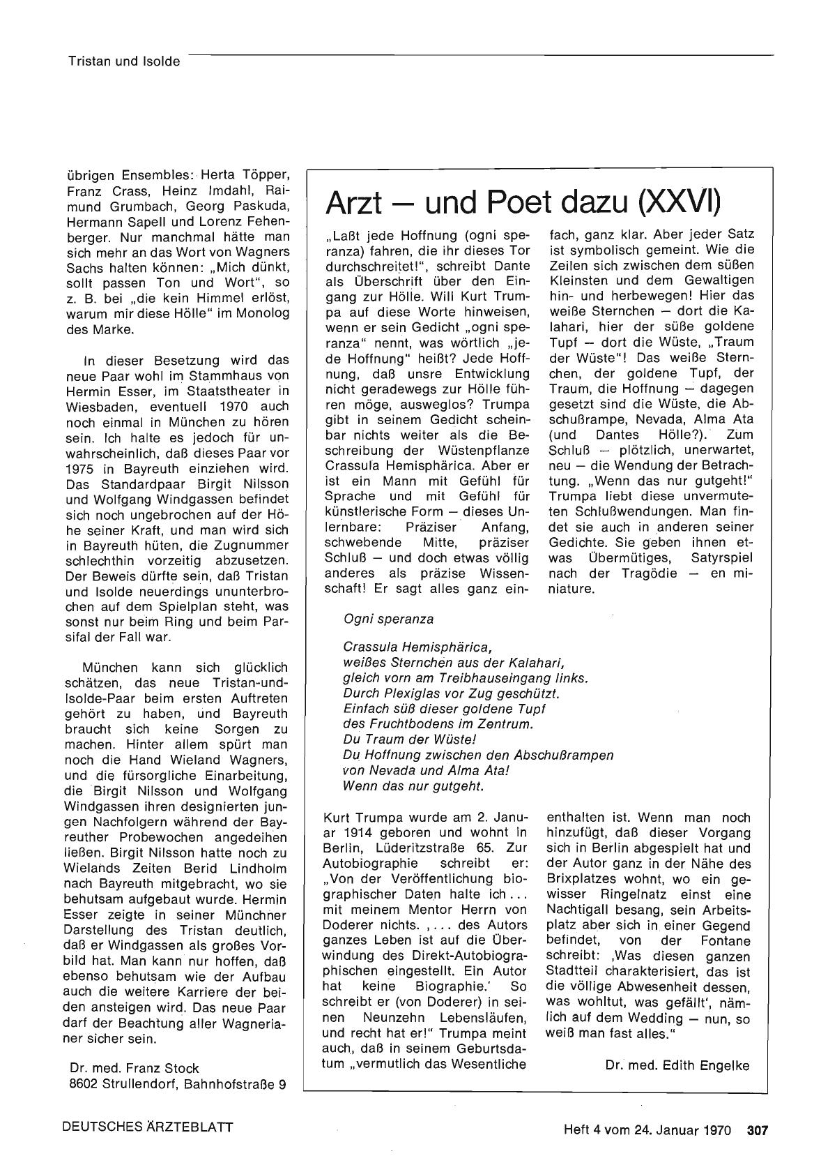 Vorschauseite 1: Arzt — und Poet dazu (XXVI): Dr. med. Kurt Trumpa