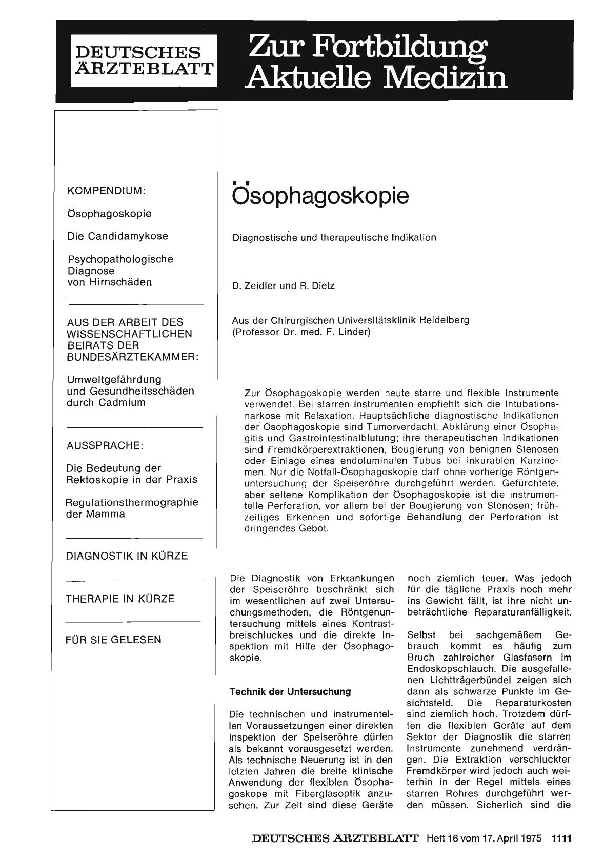 Vorschauseite 1: Ösophagoskopie
