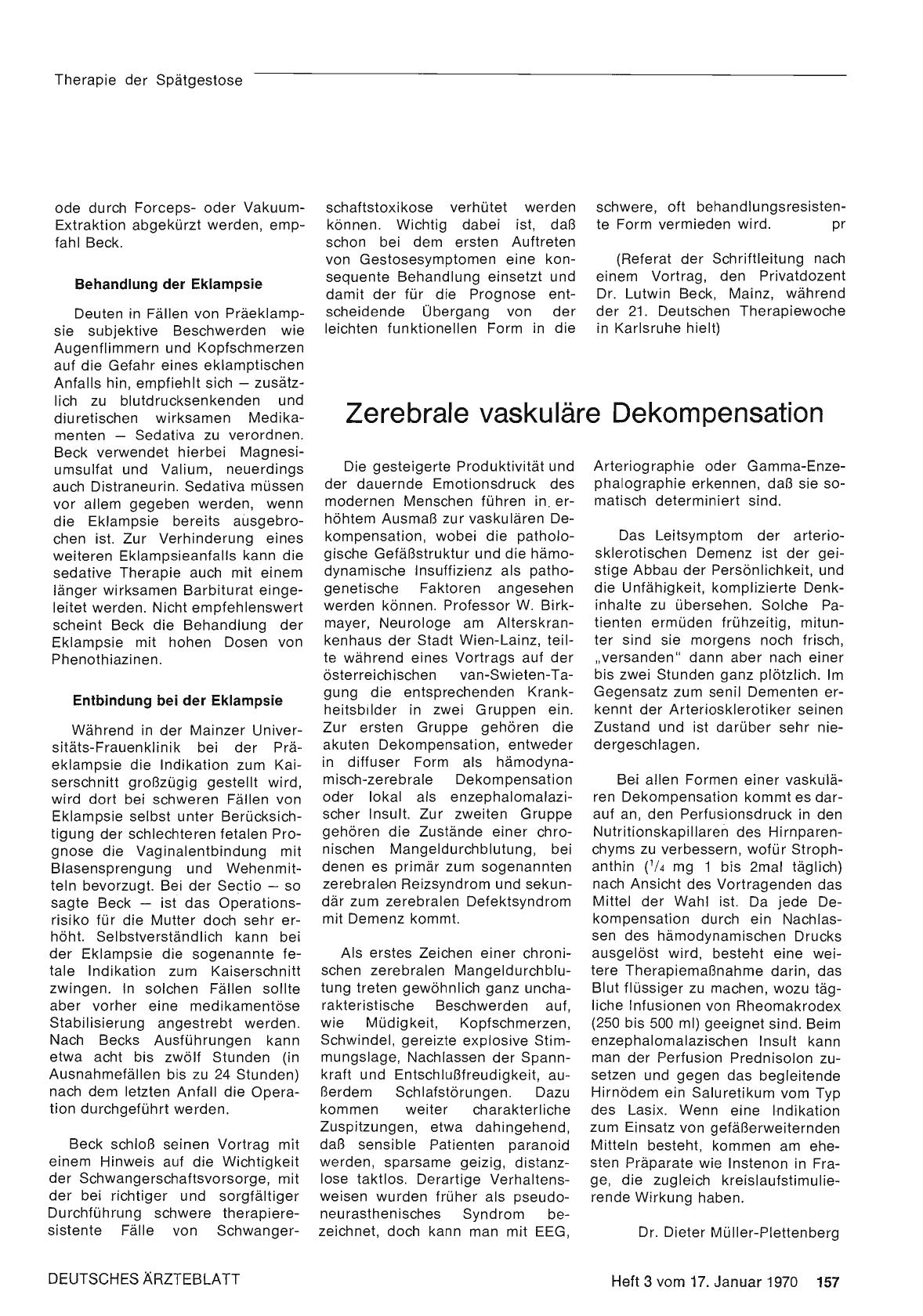 Vorschauseite 1: Zerebrale vaskuläre Dekompensation