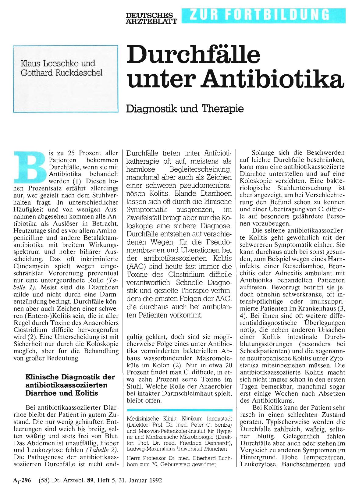 Vorschauseite 1: Durchfälle unter Antibiotika