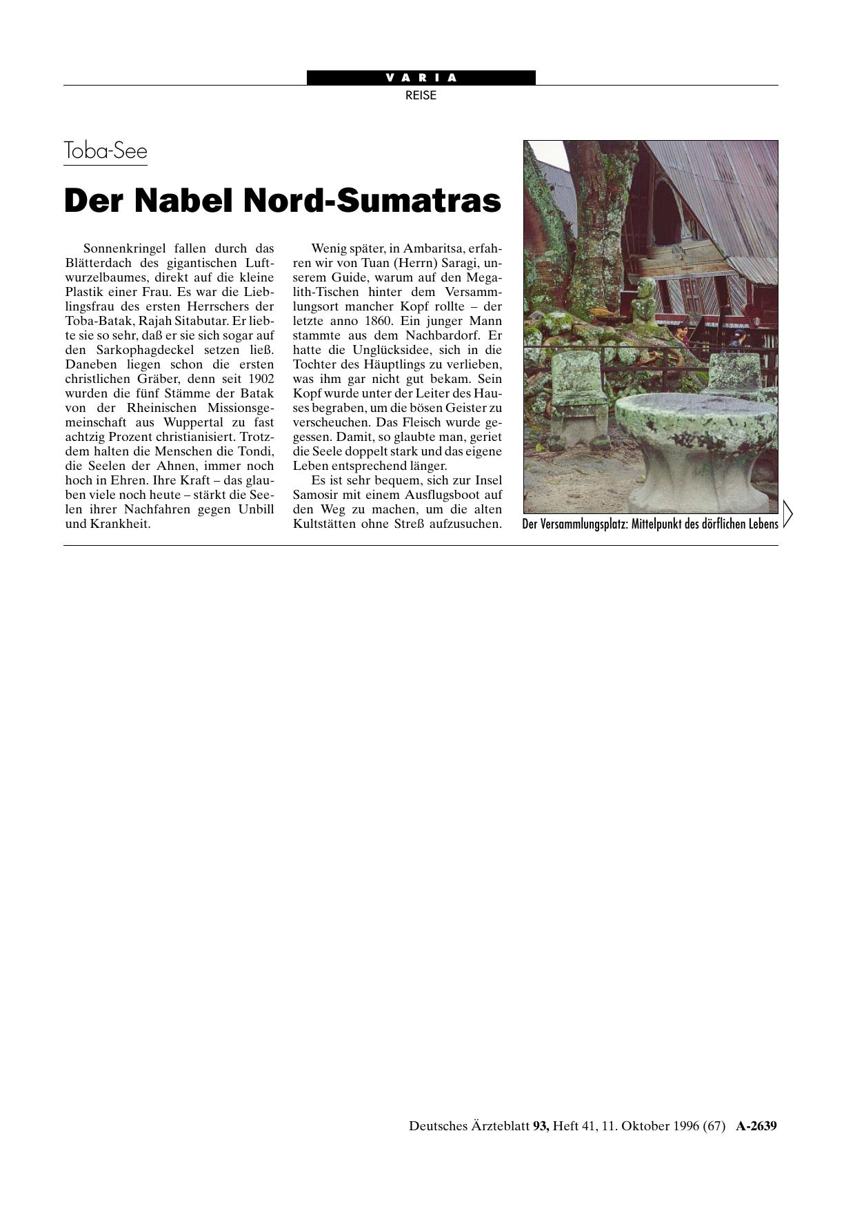 Vorschauseite 1: Toba-See: Der Nabel Nord-Sumatras