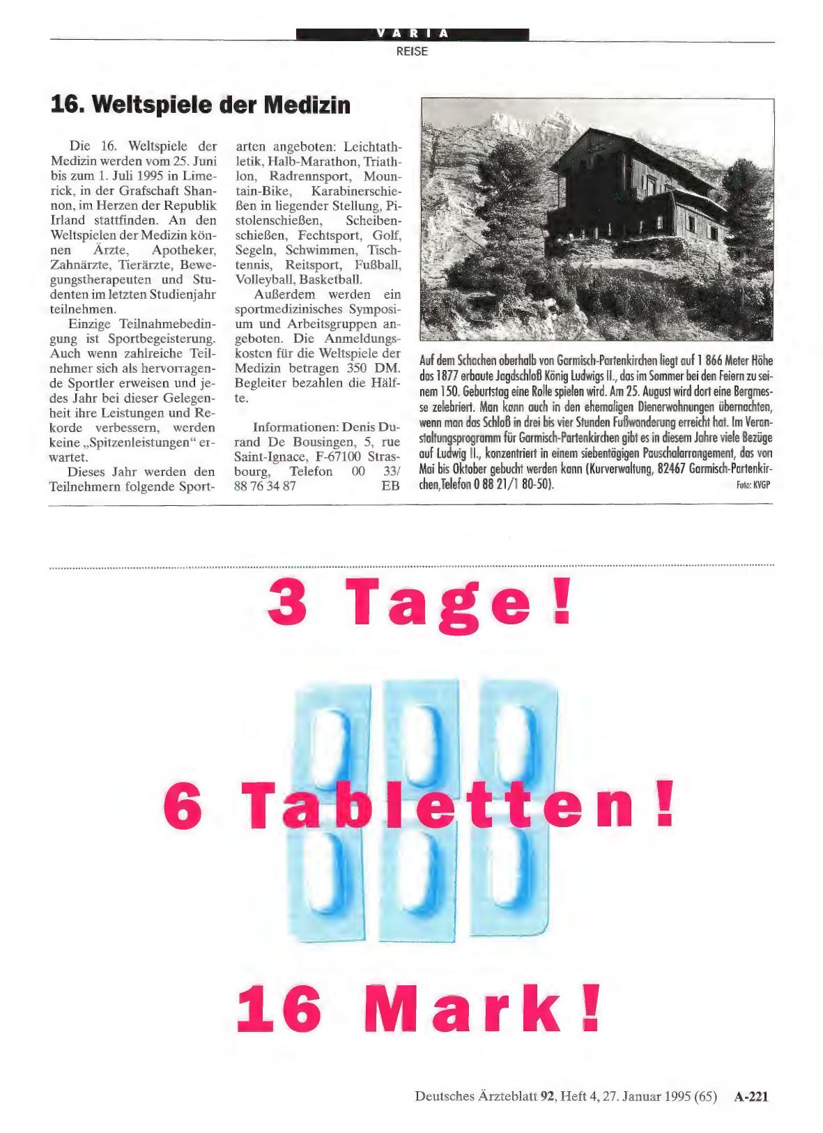 Vorschauseite 1: 16. Weltspiele der Medizin