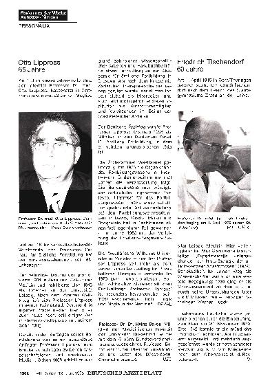 Vorschauseite 1: Otto Lippross 65 Jahre