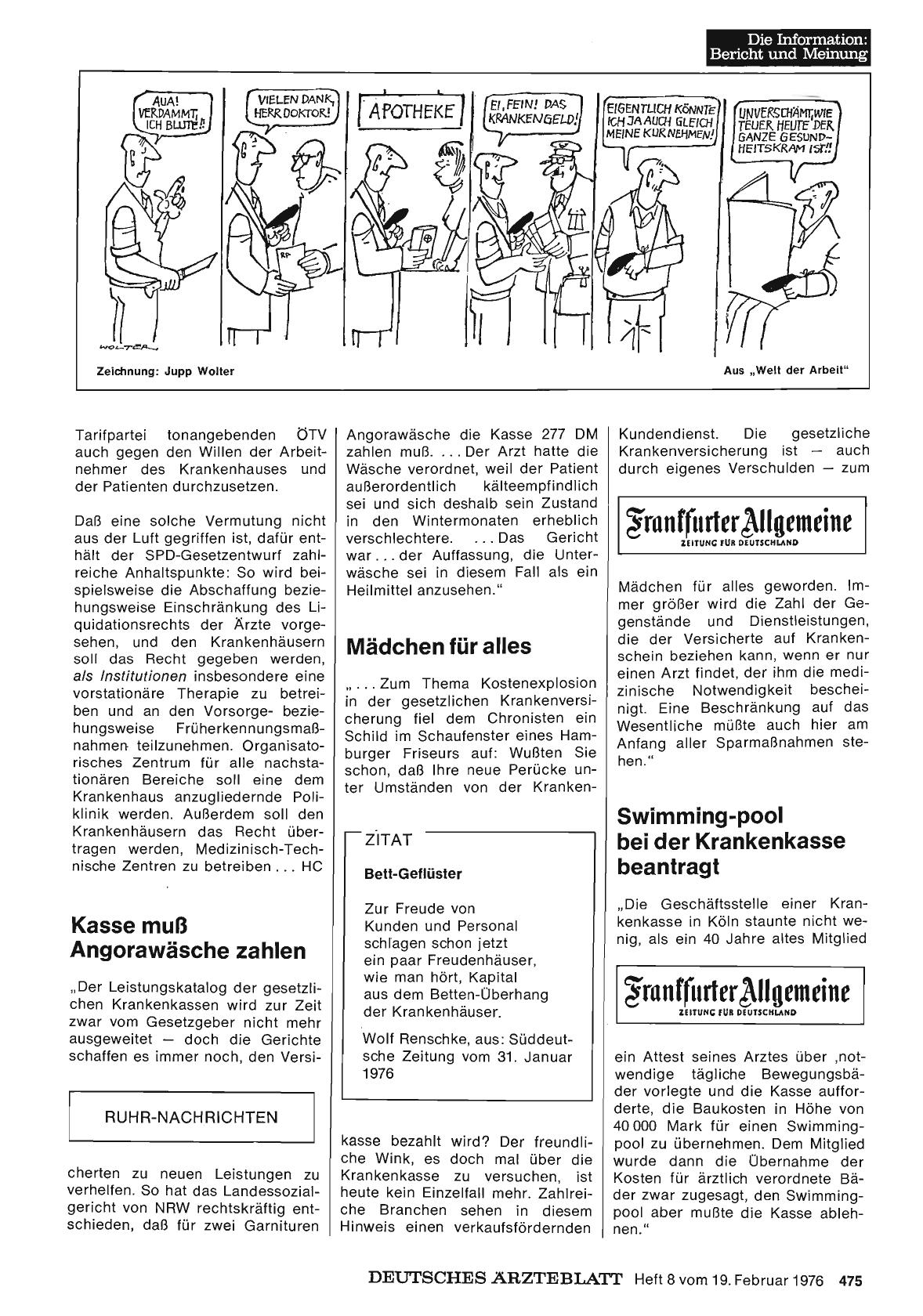 Vorschauseite 1: Kasse muß Angorawäsche zahlen