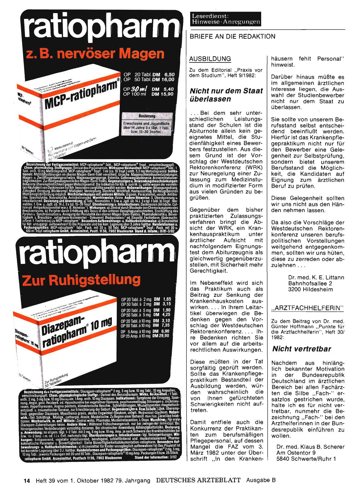 Vorschauseite 1: „ARZTFACHHELFERIN“: Nicht vertretbar