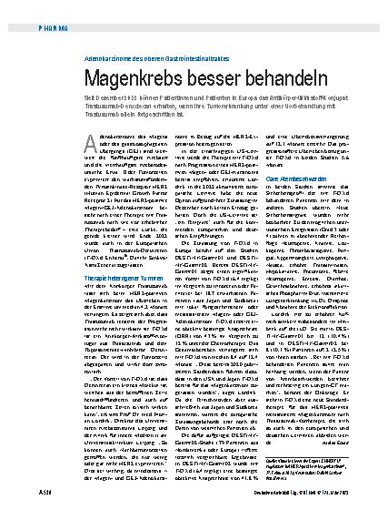 Vorschauseite 1: Adenokarzinome des oberen Gastrointestinaltraktes: Magenkrebs besser behandeln