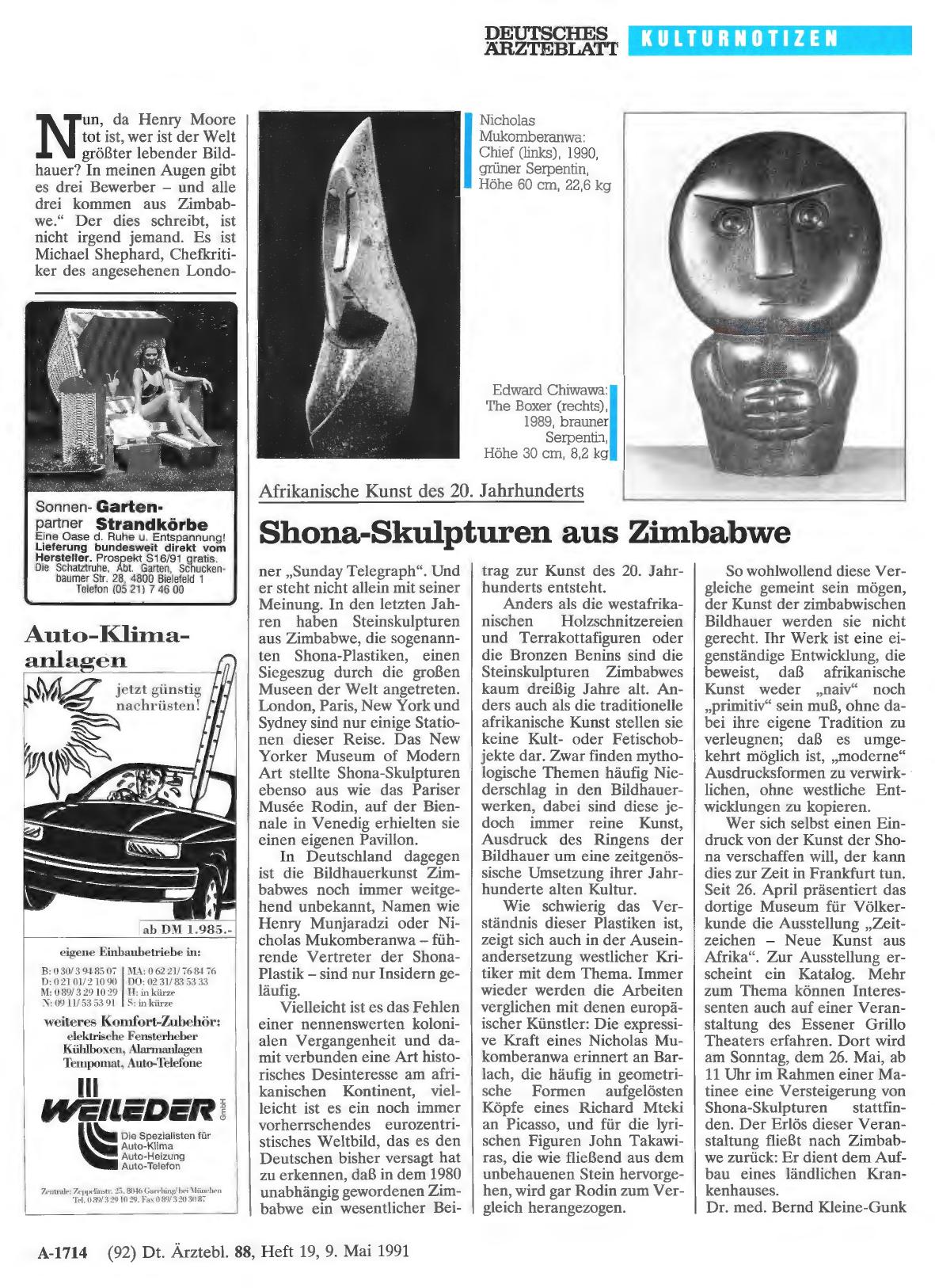 Vorschauseite 1: Afrikanische Kunst des 20. Jahrhunderts: Shona-Skulpturen aus Zimbabwe