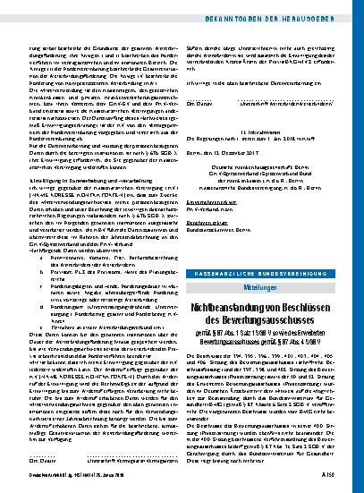 Vorschauseite 1: Nichtbeanstandung von Beschlüssen des Bewertungsausschusses gemäß § 87 Abs. 1 Satz 1 SGB V sowie des Erweiterten Bewertungsausschusses gemäß § 87 Abs. 4 SGB V