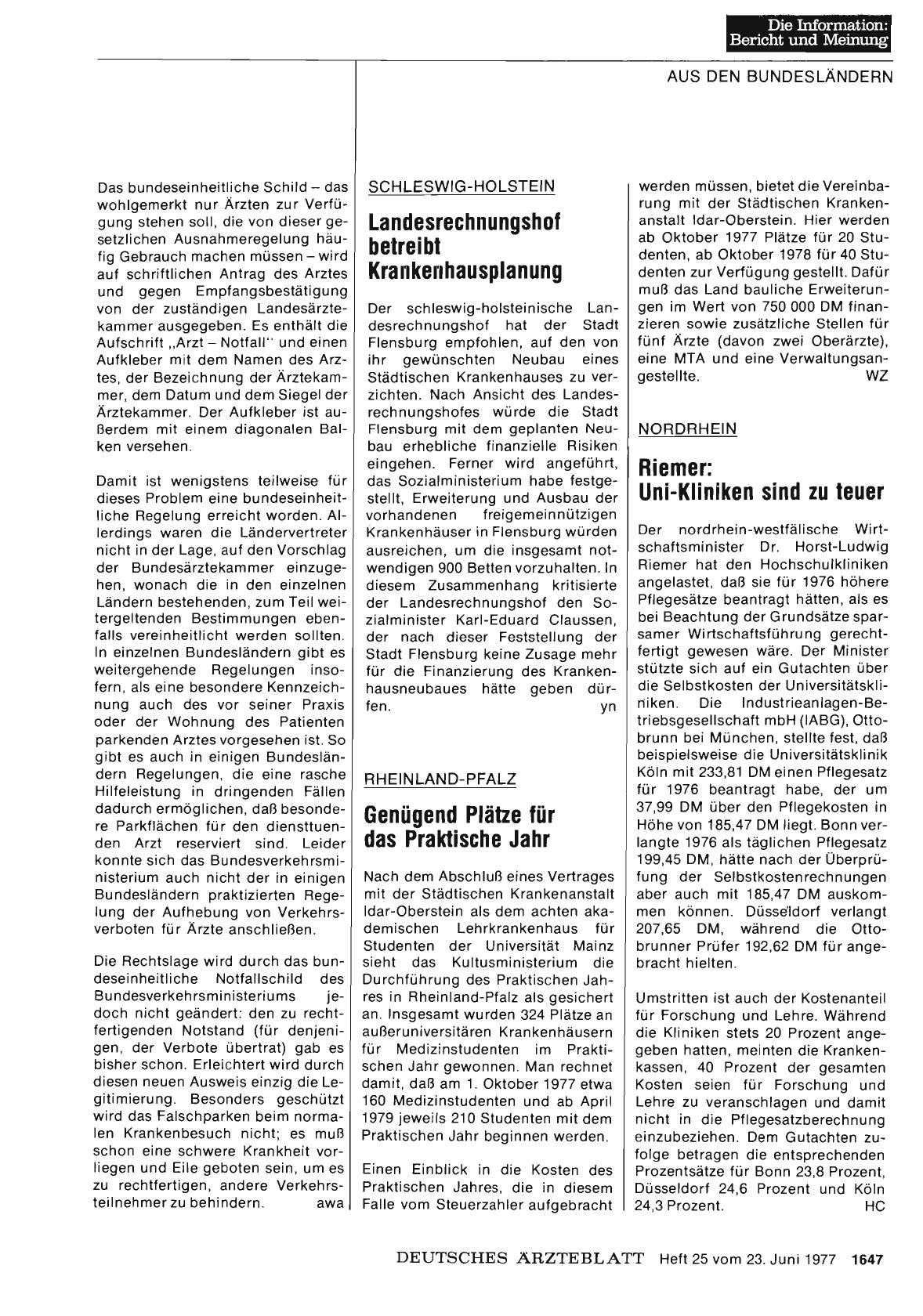 Vorschauseite 1: NORDRHEIN: Riemer: Uni-Kliniken sind zu teuer