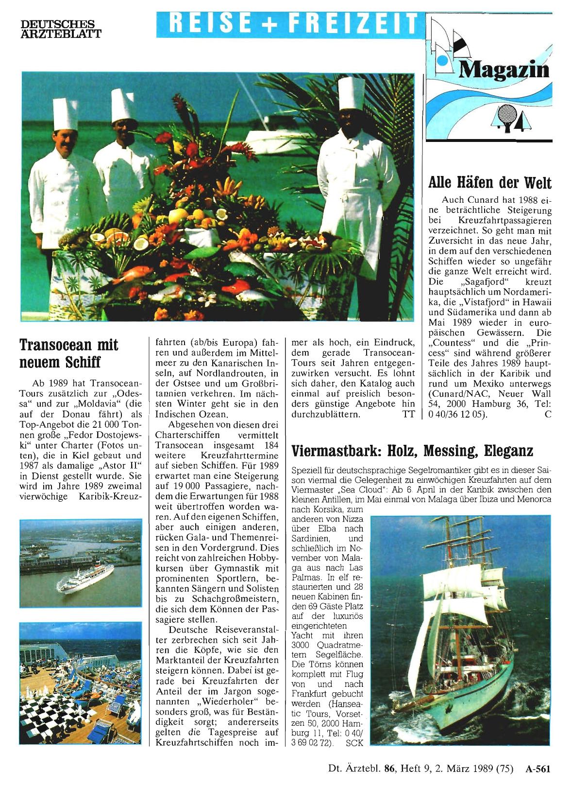 Vorschauseite 1: Transocean mit neuem Schiff