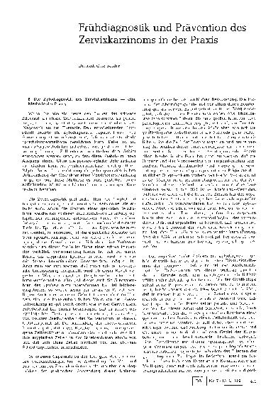 Vorschauseite 1: Frühdiagnostik und Prävention des Zervixkarzinoms in der Praxis
