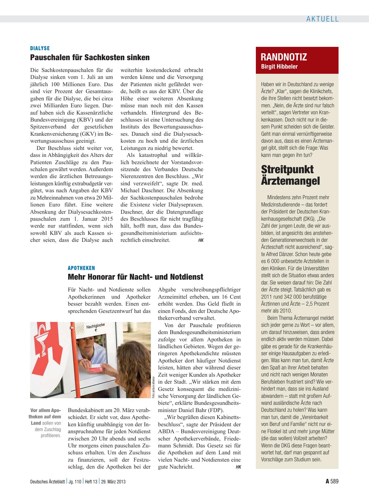 Vorschauseite 1: Apotheken: Mehr Honorar für Nachtund Notdienst