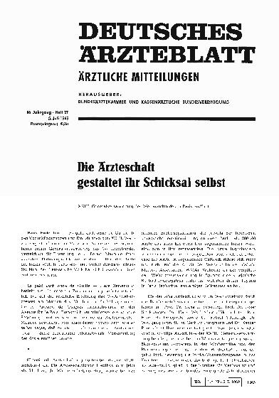 Vorschauseite 1: Die Ärzteschaft gestaltet ihr Schicksal selbst