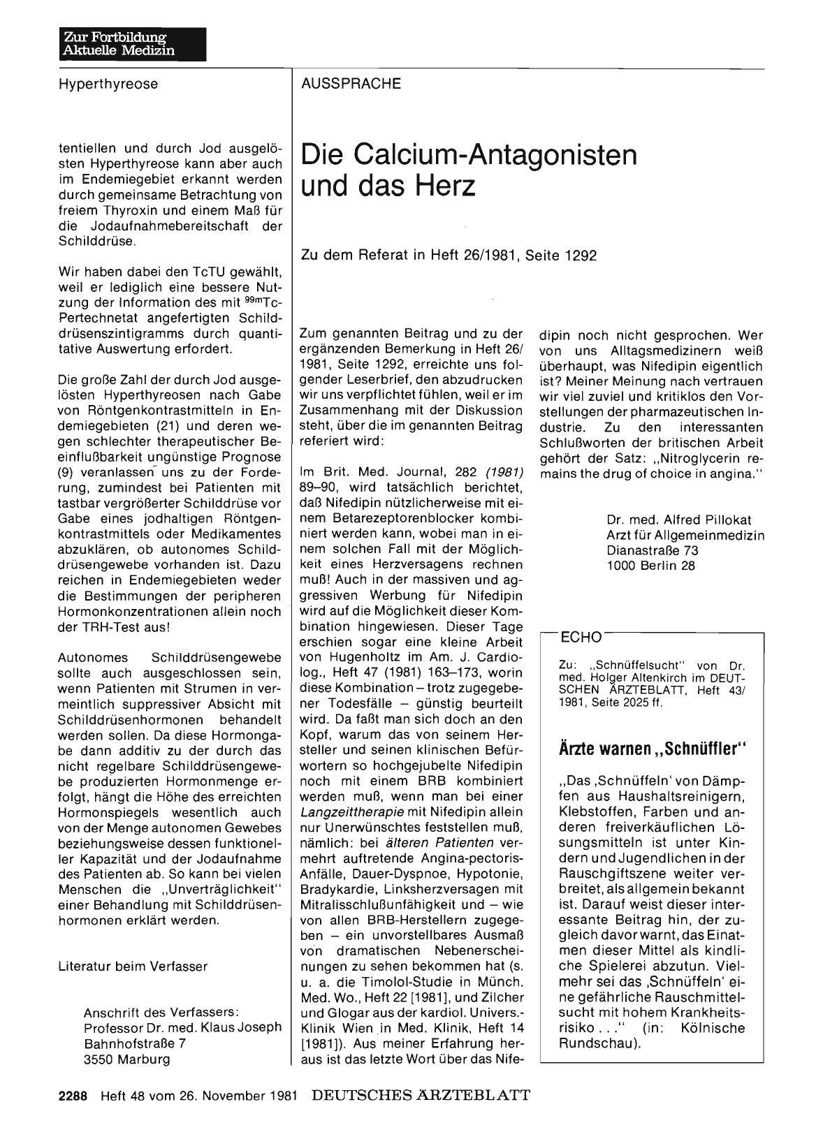 Vorschauseite 1: Die Calcium-Antagonisten und das Herz