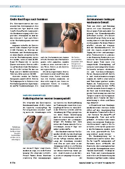 Vorschauseite 1: Häusliche Krankenpflege: Palliativpatienten werden bessergestellt