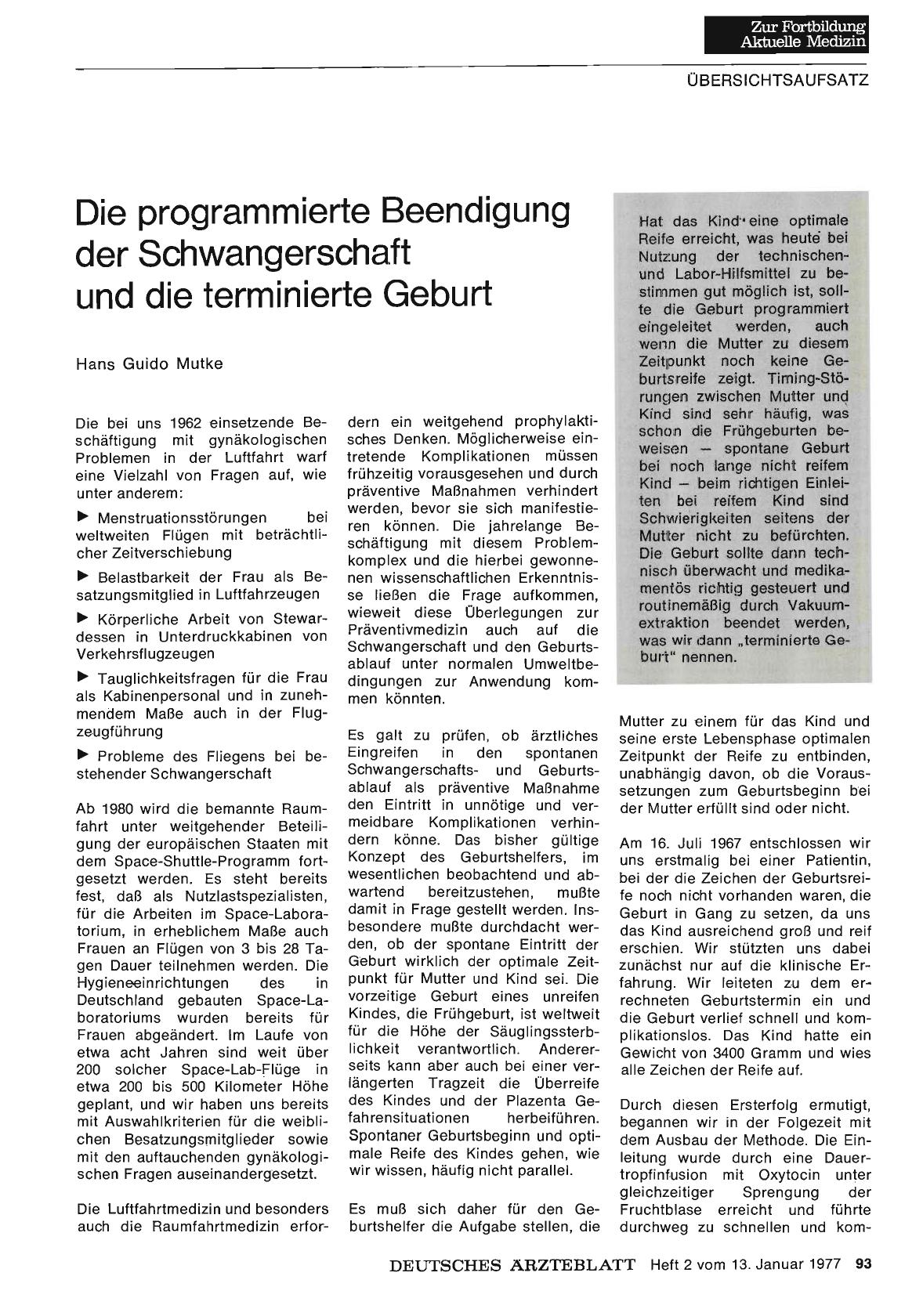 Vorschauseite 1: Die programmierte Beendigung der Schwangerschaft und die terminierte Geburt