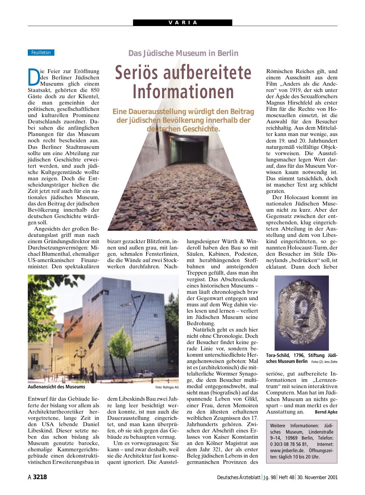 Vorschauseite 1: Das Jüdische Museum in Berlin: Seriös aufbereitete Informationen