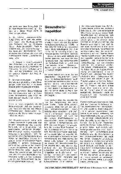 Vorschauseite 1: Gesundheits-Inspektion