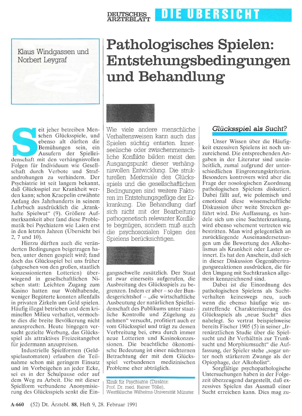 Vorschauseite 1: Pathologisches Spielen: Entstehungsbedingungen und Behandlung