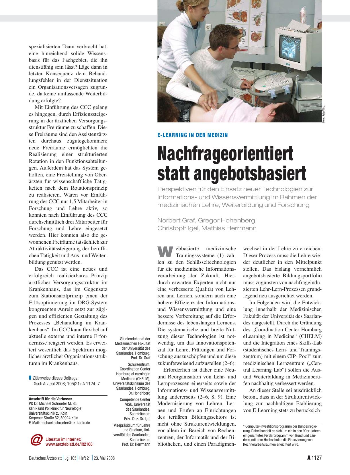 Vorschauseite 1: E-Learning in der Medizin: Nachfrageorientiert statt angebotsbasiert