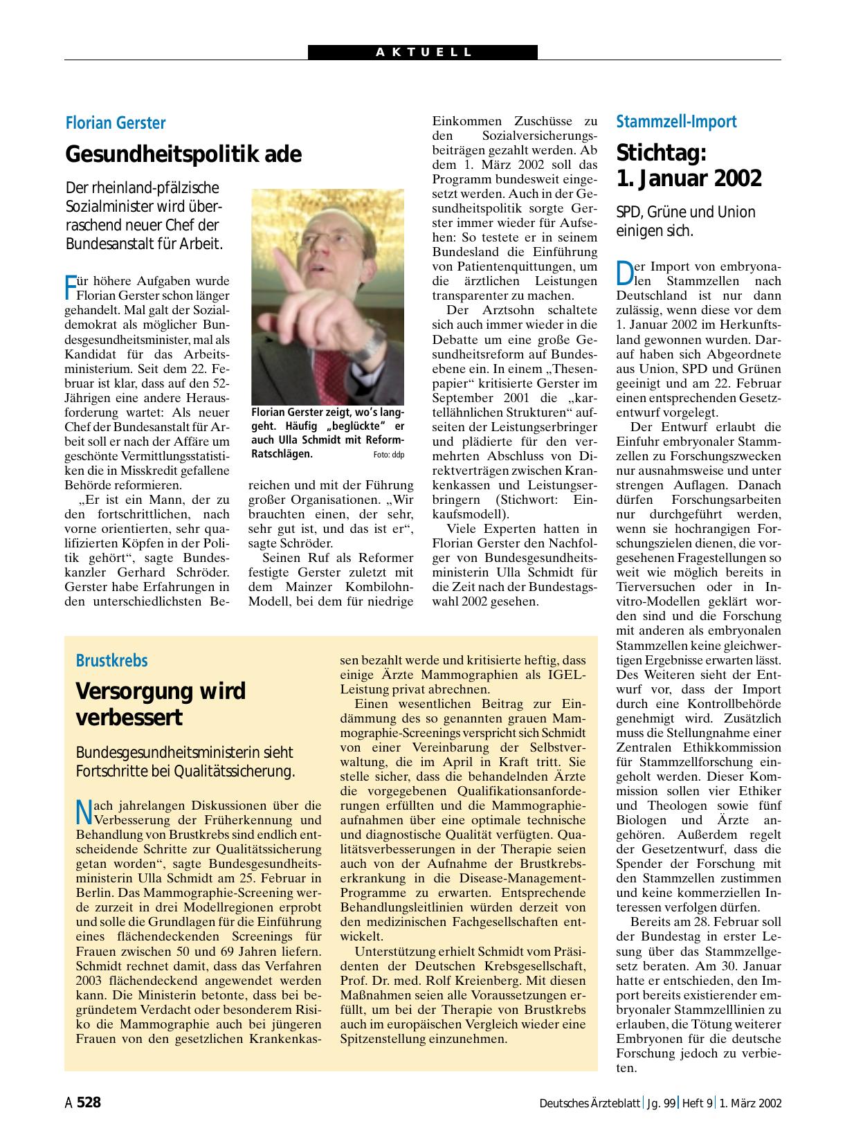 Vorschauseite 1: Brustkrebs: Versorgung wird verbessert