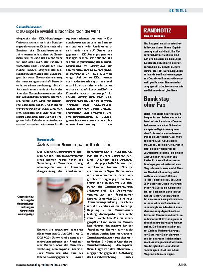 Vorschauseite 1: Homöopathie: Ärztekammer Bremen gewinnt Rechtsstreit