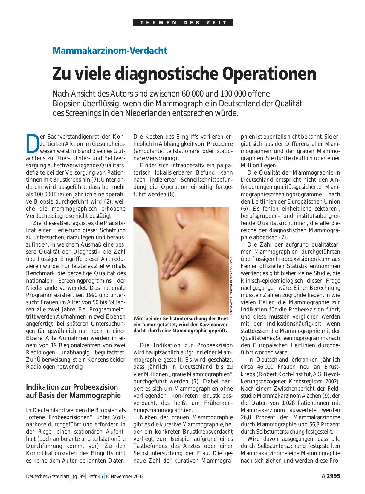 Vorschauseite 1: Mammakarzinom-Verdacht: Zu viele diagnostische Operationen