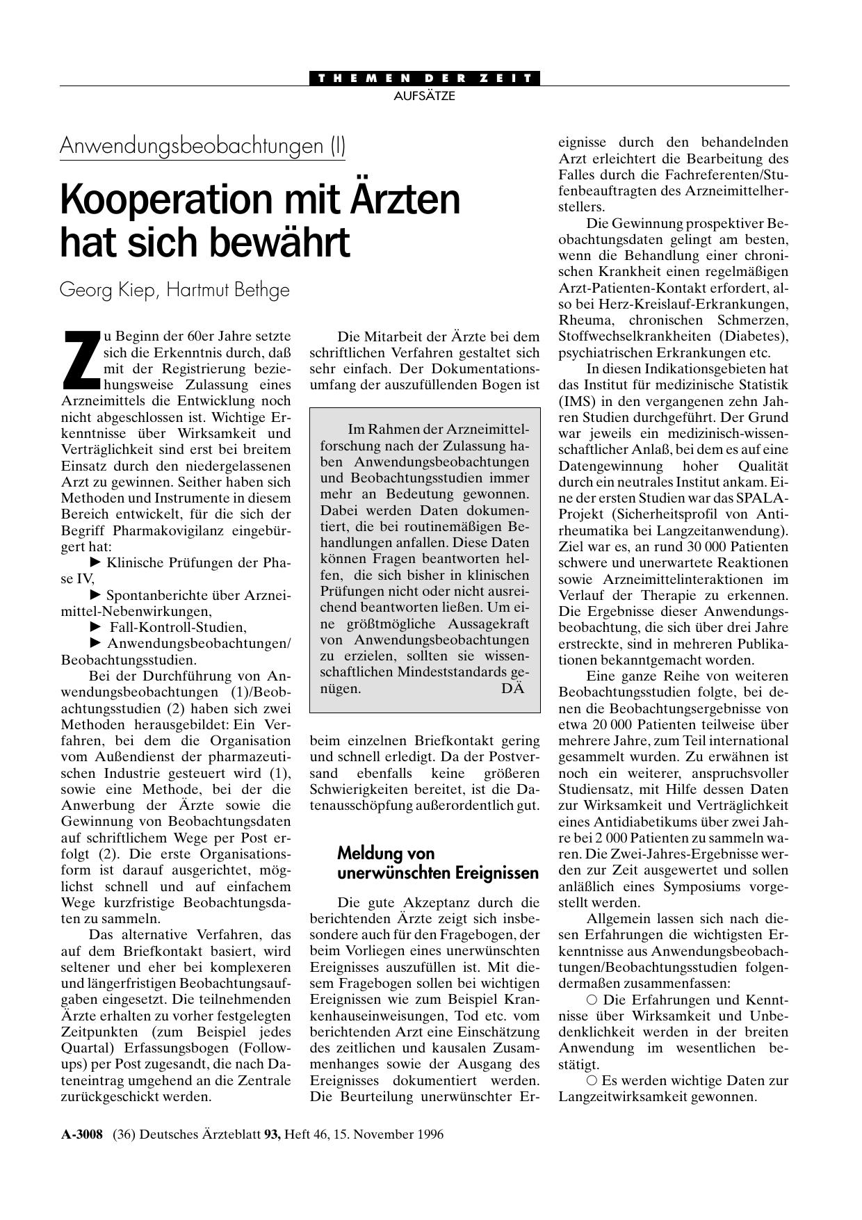 Vorschauseite 1: Anwendungsbeobachtungen und Beobachtungsstudien
