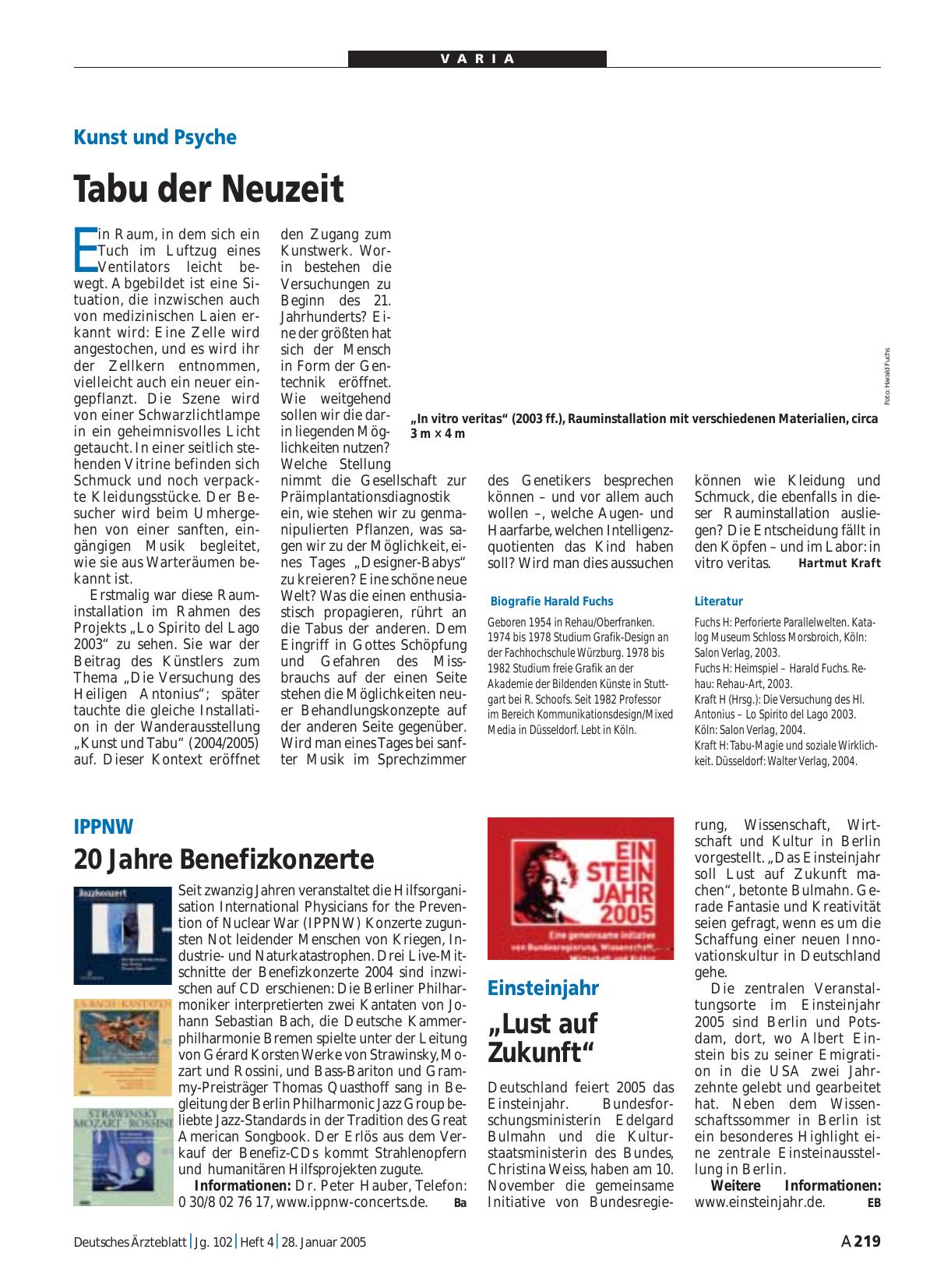 Vorschauseite 1: IPPNW: 20 Jahre Benefizkonzerte