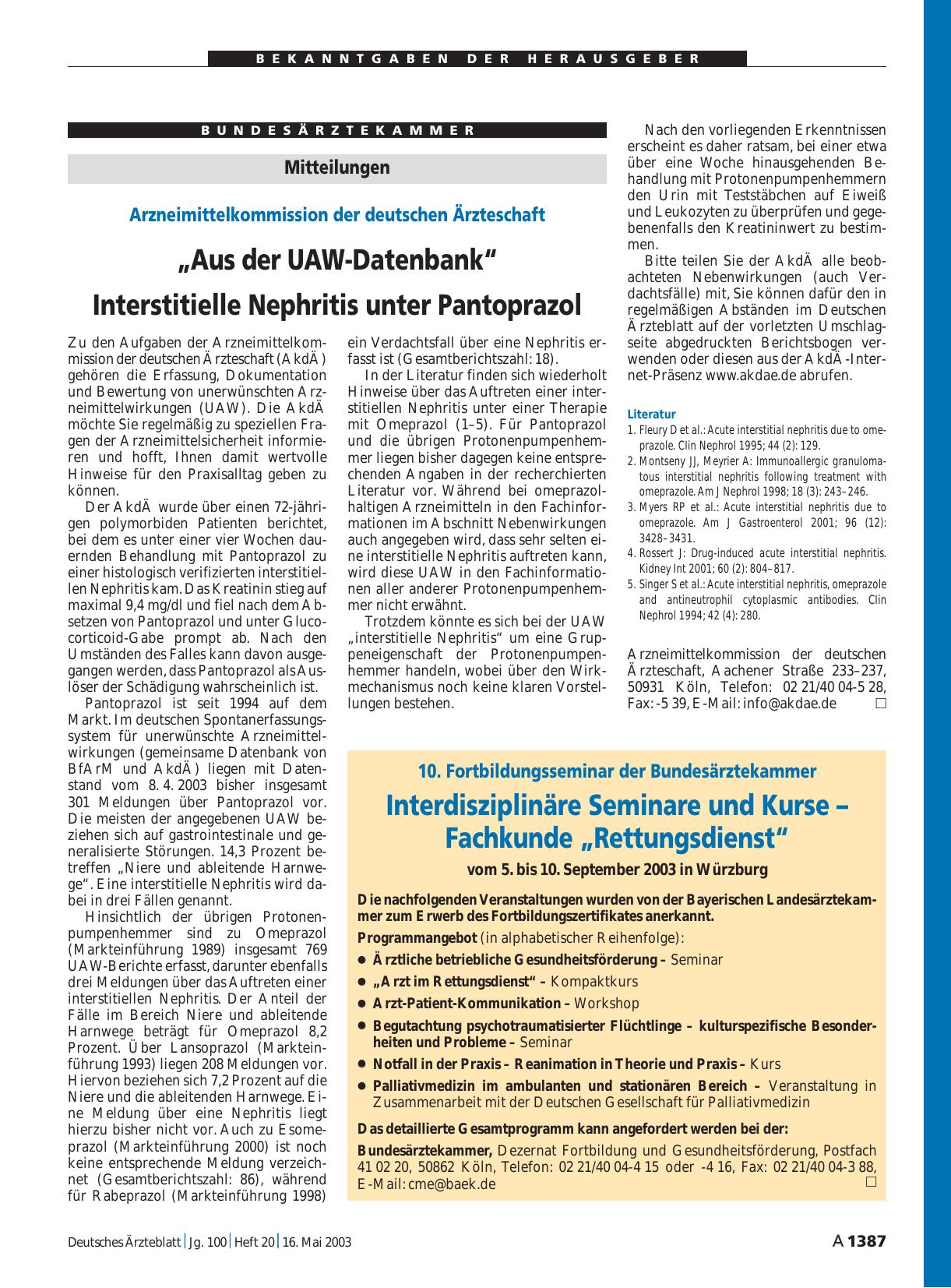 Vorschauseite 1: Interdisziplinäre Seminare und Kurse – Fachkunde „Rettungsdienst“