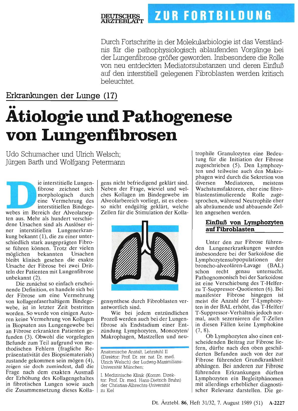 Vorschauseite 1: Ätiologie und Pathogenese von Lungenfibrosen
