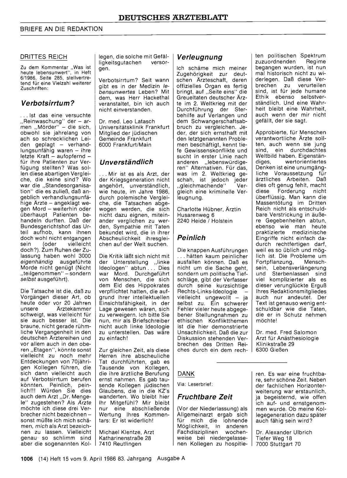 Vorschauseite 1: DRITTES REICH: Verleugnung
