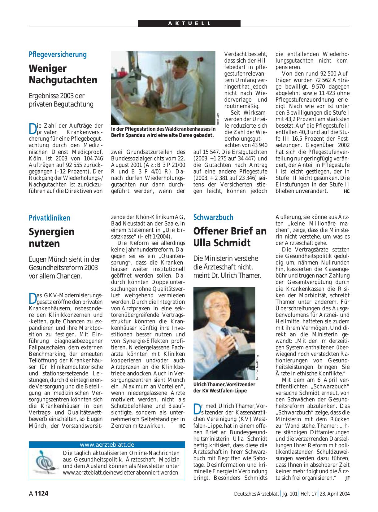 Vorschauseite 1: www. aerzteblatt. de