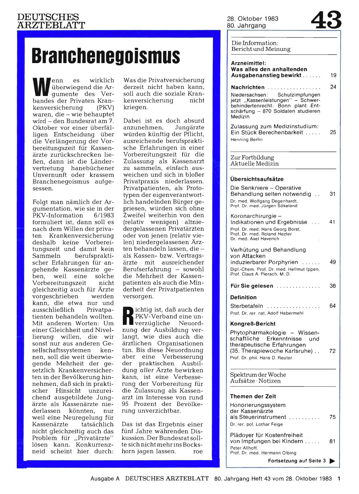 Vorschauseite 1: Branchenegoismus