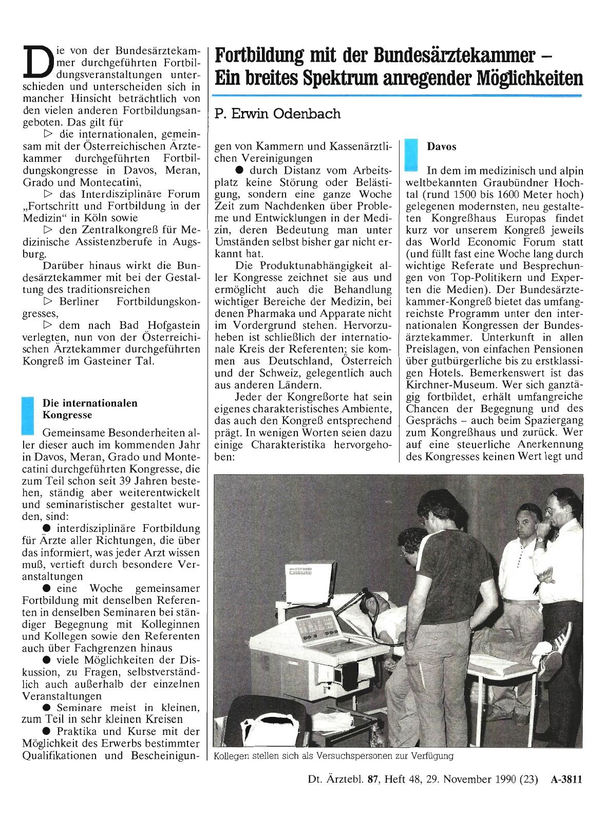 Vorschauseite 1: Fortbildung mit der Bundesärztekammer — Ein breites Spektrum anregender Möglichkeiten