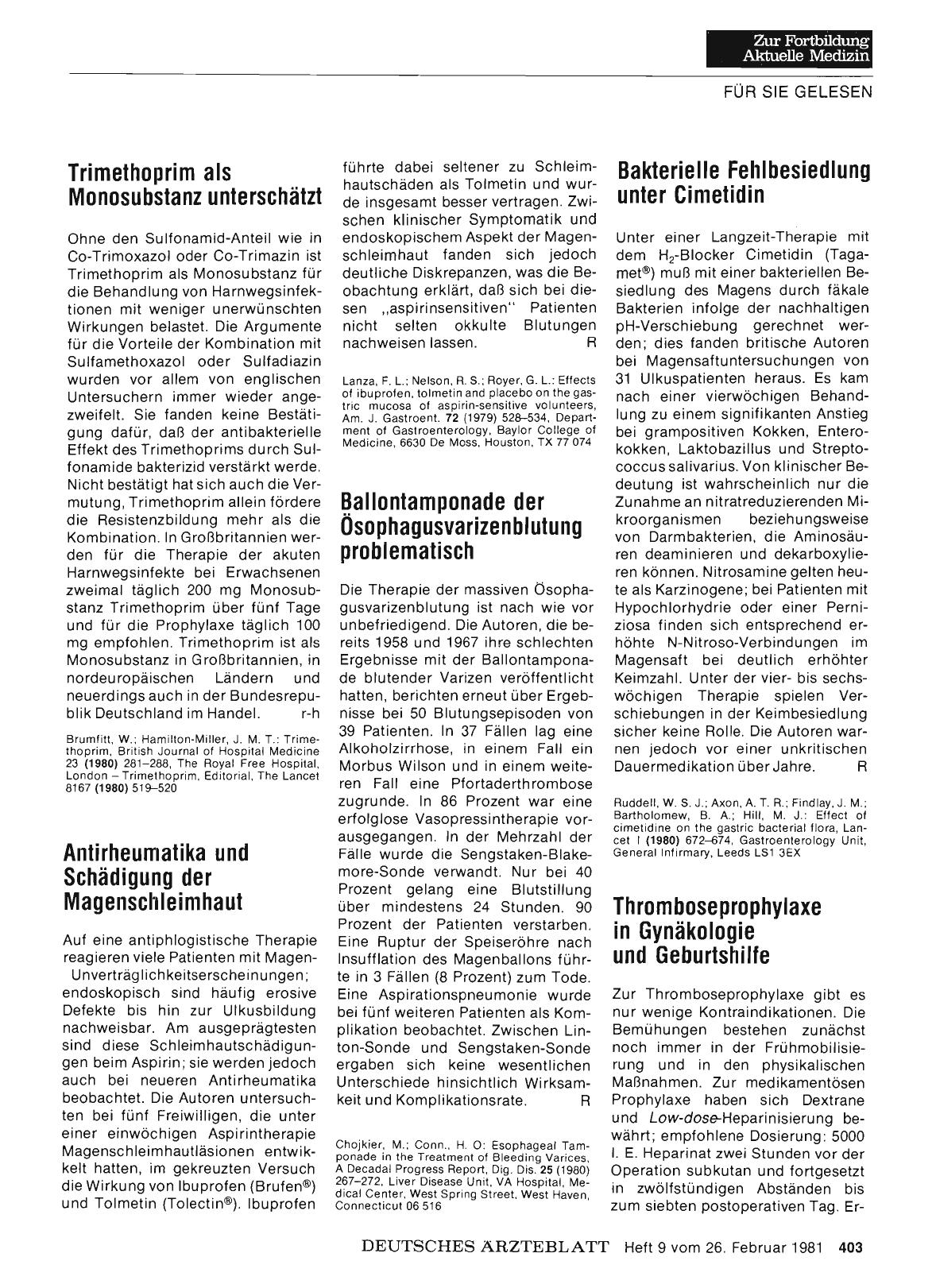 Vorschauseite 1: Trimethoprim als Monosubstanz unterschätzt